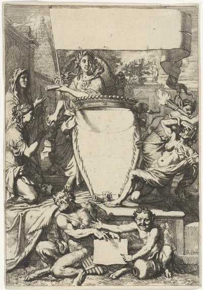 Cartouche entouré de figures allégoriques - Gerard de Lairesse