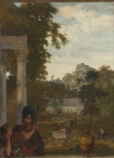 Paysage italien avec deux soldats romains (série) - Gerard de Lairesse