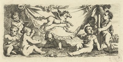 Putti musicaux avec Pégase - Gerard de Lairesse