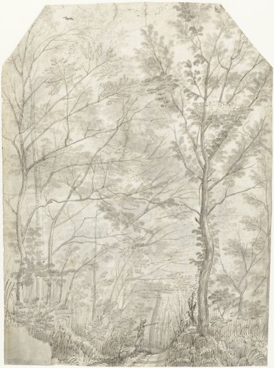 Bois de la Villa Madama près de Rome, avec un chasseur - Gerard ter Borch (I)