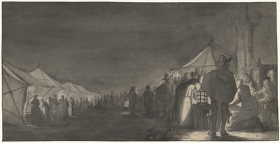 Le Marché au lait à Zwolle, le soir - Gerard ter Borch (II)