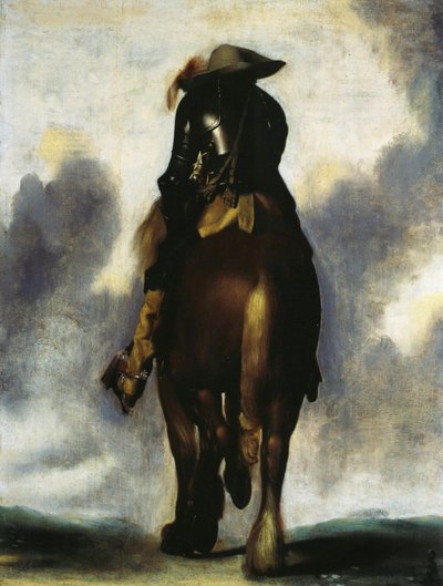 Homme à cheval, vu de l