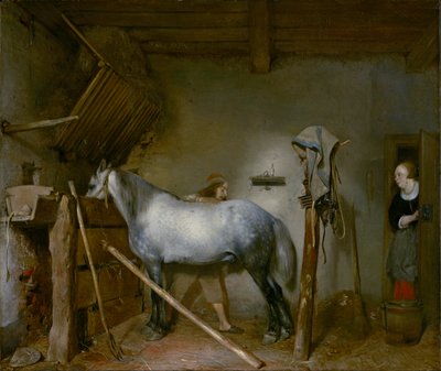 Cheval dans une écurie, c.1652-54 - Gerard ter Borch