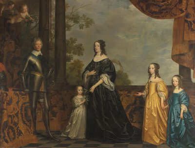 Frédéric-Henri, son épouse Amalia de Solms et leurs trois plus jeunes filles (détail) - Gerard van Honthorst