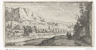 Rivière dans un paysage montagneux - Gerard van Honthorst