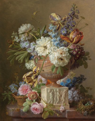 Nature morte de fleurs avec un vase en albâtre - Gerard van Spaendonck (signed by artist)