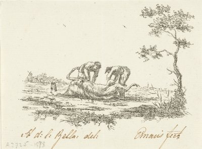 Deux équarrisseurs - Gerardus Emaus de Micault (signed by artist)