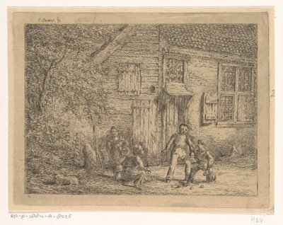 Enfants jouant aux billes - Gerardus Emaus de Micault