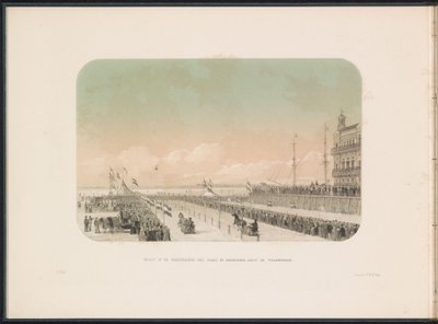 Course de traîneaux sur la Meuse à Rotterdam, 1855 (série: Les plaisirs de la glace sur la Meuse à Rotterdam en février 1855) - Gerardus Johannes Bos