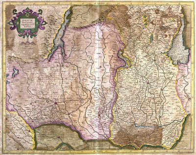 Brescia et Milan, Italie (gravure) - Gerardus Mercator