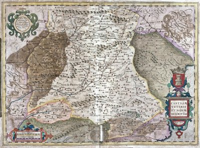 Castille avec Madrid et Tolède, Espagne (gravure) - Gerardus Mercator