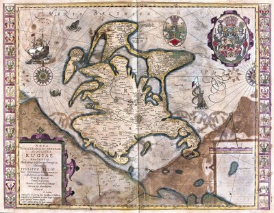 Île de Rügen, Allemagne (gravure) - Gerardus Mercator