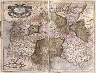 Limousin, Languedoc, Auvergne, Bourgogne et Provence, sud de la France - Gerardus Mercator