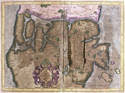 Partie nord du Jutland, Scandinavie (gravure) - Gerardus Mercator
