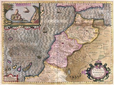 Afrique du Nord-Ouest avec les Canaries (gravure) - Gerardus Mercator