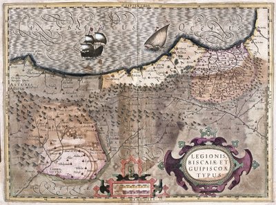 Oviedo, Burgos, Bilbao, Bayonne (Asturies), Espagne (gravure) - Gerardus Mercator