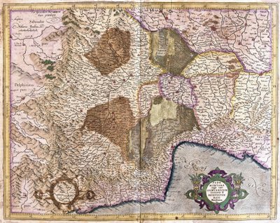 Piémont, Gênes et Montserrat (gravure) - Gerardus Mercator