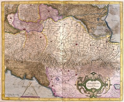 Romagne avec Parme, Italie (gravure) - Gerardus Mercator