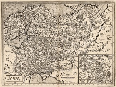 Russia cum Confinijs. Carte de la Russie, 1587 - Gerardus Mercator