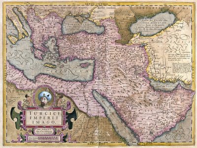 Turquie, Balkans, Afrique du Nord-Est, Arabie et Moyen-Orient (gravure) - Gerardus Mercator