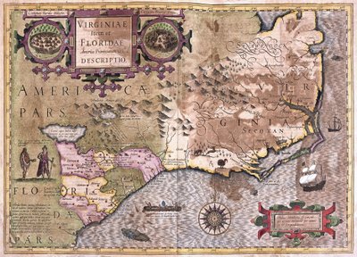 Virginie et Floride (gravure) - Gerardus Mercator