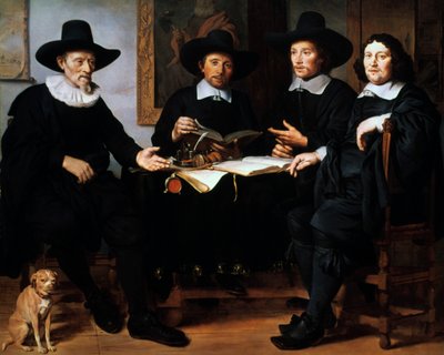 Quatre officiers de la guilde des tonneliers et des tireurs de vin d