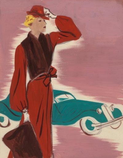 Mode féminine des années 1930 / Robe avec étole - Gerd Hartung