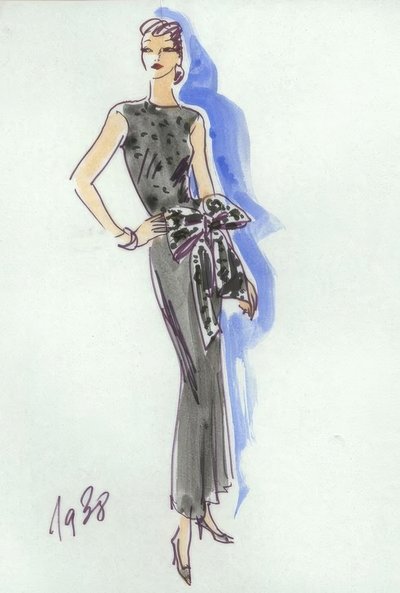 Mode féminine 1938, robe de soirée - Gerd Hartung