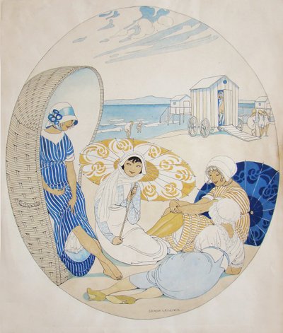 Discussion sur la plage danoise - Gerda Wegener