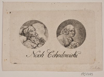 Feuille avec deux portraits en médaillon - Gerhard Ludvig Lahde