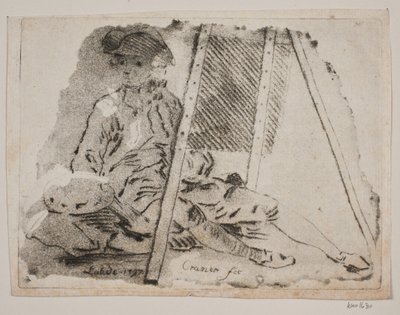 Un peintre (Juel) à son chevalet - Gerhard Ludvig Lahde
