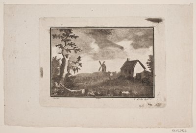 Paysage avec maison et moulin - Gerhard Ludvig Lahde