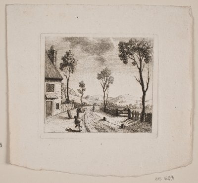 Paysage avec un garçon courant - Gerhard Ludvig Lahde