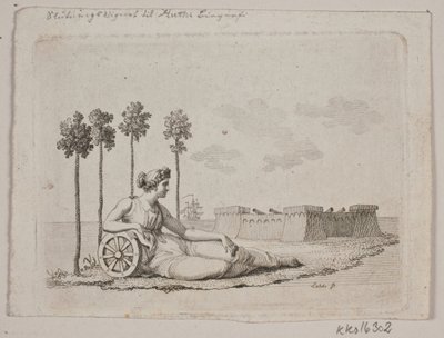 Femme allongée près du fort - Gerhard Ludvig Lahde