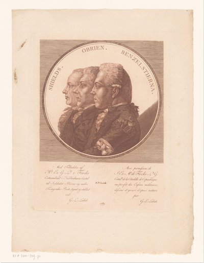 Portraits de Shields, Obrien et Benzelstierna - Gerhard Ludwig Lahde