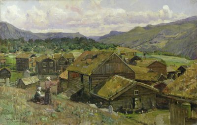 Un village norvégien avec deux femmes - Gerhard Peter Frantz Vilhelm Munthe
