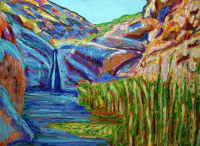 Cascade du soleil de mai, 2022 (huile sur toile) - Gerhardt Isringhaus