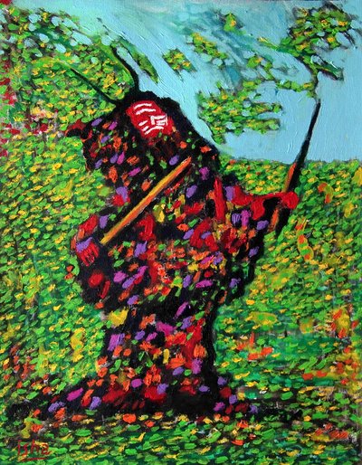 Chamane sibérien, 2020 (huile sur toile) - Gerhardt Isringhaus