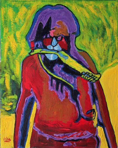 Chaman du serpent, 2020 (huile sur toile) - Gerhardt Isringhaus