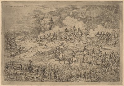 Charge de cavalerie contre des chasseurs - Gerhardus Emaus de Micault