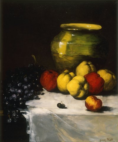 Nature morte avec pommes et raisins - Germain Ribot