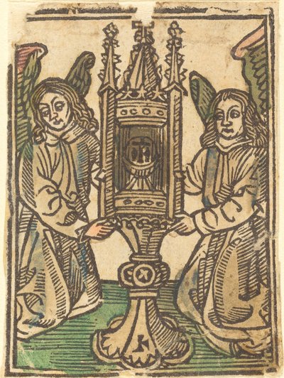 Une Monstrance Tenue par Deux Anges - German 15th Century
