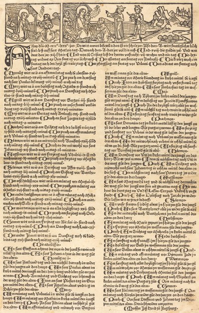 Calendrier avec la Nativité et l