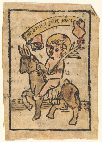 Enfant Jésus sur un âne - German 15th Century