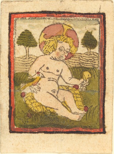 Enfant Jésus avec un oiseau - German 15th Century