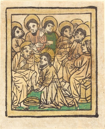 Le Christ Lavant les Pieds des Apôtres - German 15th Century