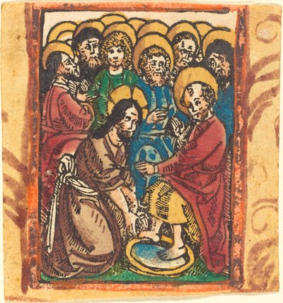 Le Christ Lavant les Pieds des Apôtres - German 15th Century