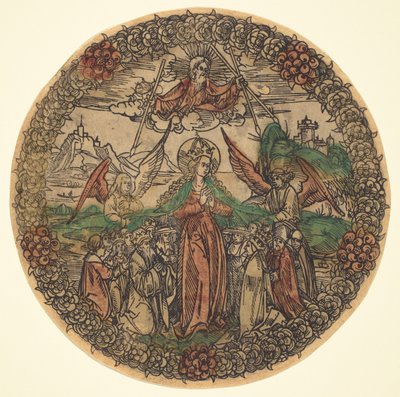Madone dans une Couronne de Roses - German 15th Century