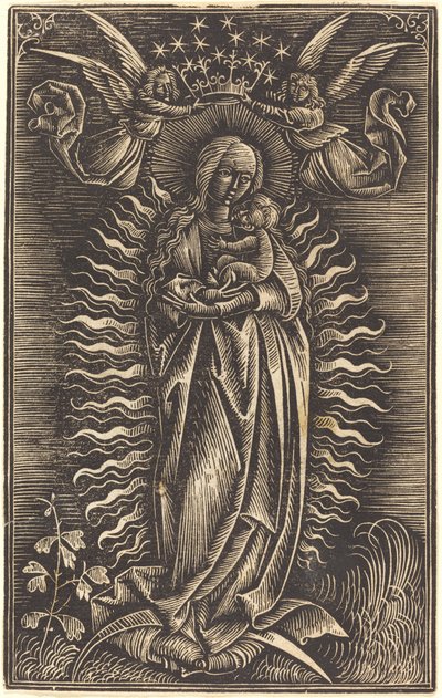 La Vierge couronnée par deux anges - German 15th Century