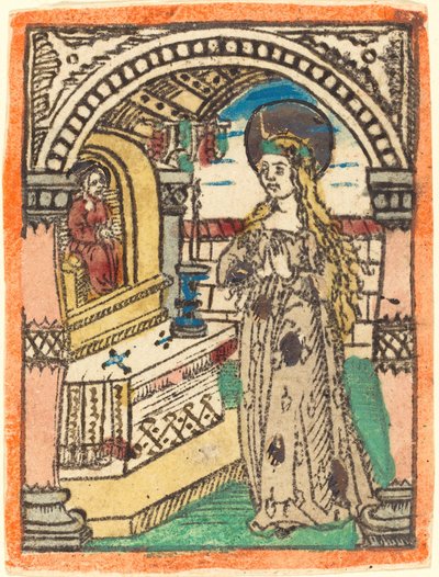 La Vierge en robe brodée d